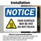 Signmission Hot Surface Sign, 7 in H x 10 in W, Vinyl Decal OS-2PACK-NS-D-710-L-18525 - alternate 6